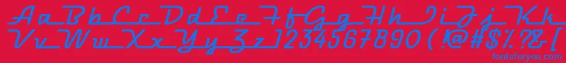 フォントRacewayMedium – 赤い背景に青い文字