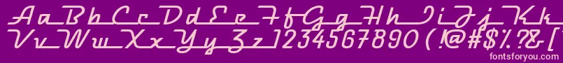 RacewayMedium-Schriftart – Rosa Schriften auf violettem Hintergrund