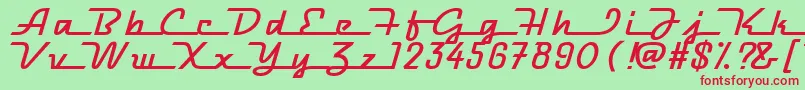 フォントRacewayMedium – 赤い文字の緑の背景