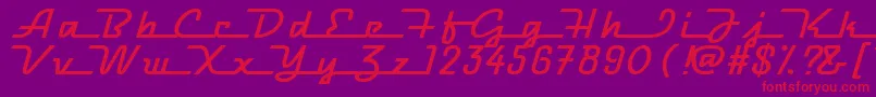 フォントRacewayMedium – 紫の背景に赤い文字
