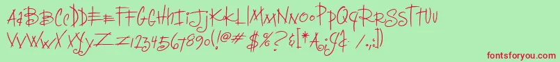 DeeliriousitcTt Font – Red Fonts on Green Background