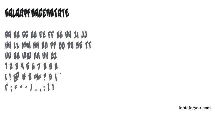 Czcionka Galaxyforcerotate – alfabet, cyfry, specjalne znaki
