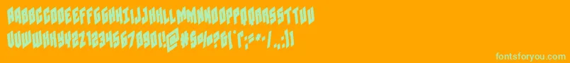 Galaxyforcerotate Font – Green Fonts on Orange Background