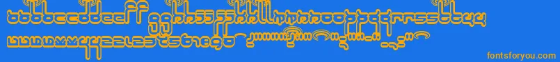 Robokid Font – Orange Fonts on Blue Background