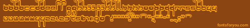 Robokid Font – Orange Fonts on Brown Background