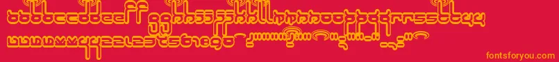 Robokid Font – Orange Fonts on Red Background