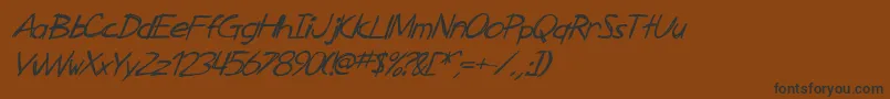 SfZimmermanItalic Font – Black Fonts on Brown Background