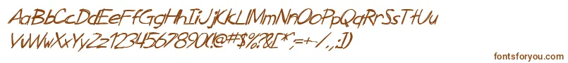 SfZimmermanItalic-fontti – ruskeat fontit valkoisella taustalla