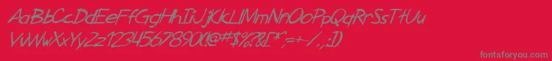 Шрифт SfZimmermanItalic – серые шрифты на красном фоне