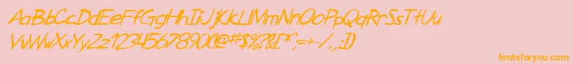 SfZimmermanItalic-Schriftart – Orangefarbene Schriften auf rosa Hintergrund