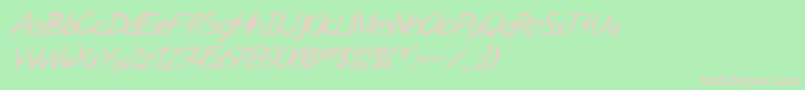 SfZimmermanItalic Font – Pink Fonts on Green Background