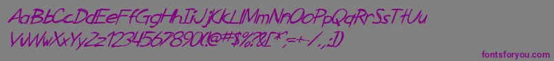 SfZimmermanItalic Font – Purple Fonts on Gray Background