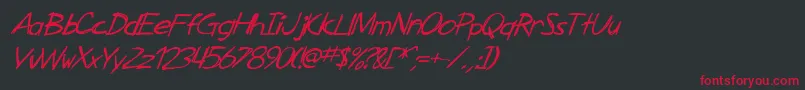 SfZimmermanItalic Font – Red Fonts on Black Background