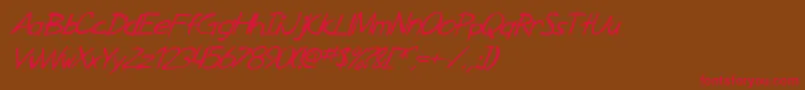 SfZimmermanItalic Font – Red Fonts on Brown Background