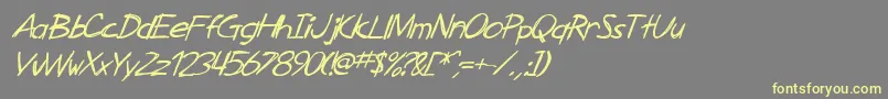 SfZimmermanItalic-Schriftart – Gelbe Schriften auf grauem Hintergrund