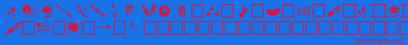 フォントOregonPlain – 赤い文字の青い背景