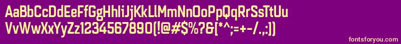 Czcionka Quarcacondmedium – żółte czcionki na fioletowym tle