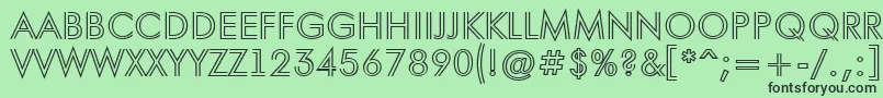 フォントAFuturaortotitulinln – 緑の背景に黒い文字