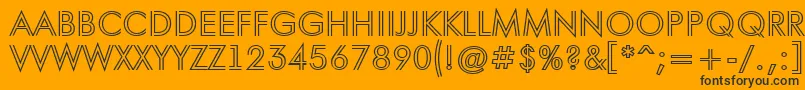 AFuturaortotitulinln-Schriftart – Schwarze Schriften auf orangefarbenem Hintergrund