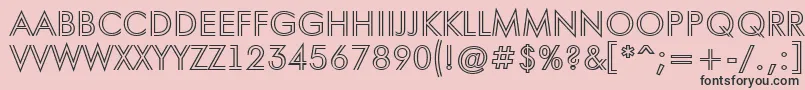 AFuturaortotitulinln-fontti – mustat fontit vaaleanpunaisella taustalla