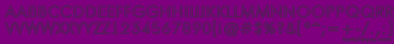 フォントAFuturaortotitulinln – 紫の背景に黒い文字
