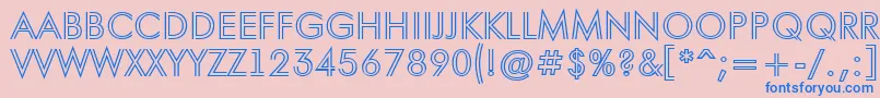 フォントAFuturaortotitulinln – ピンクの背景に青い文字