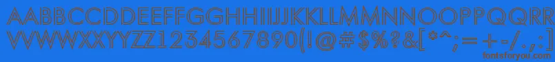 AFuturaortotitulinln-Schriftart – Braune Schriften auf blauem Hintergrund