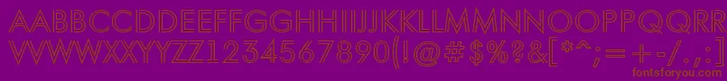 AFuturaortotitulinln-Schriftart – Braune Schriften auf violettem Hintergrund