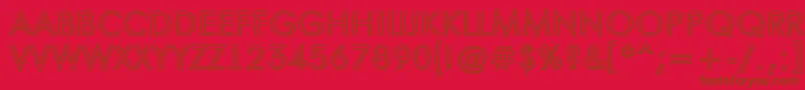 AFuturaortotitulinln-Schriftart – Braune Schriften auf rotem Hintergrund