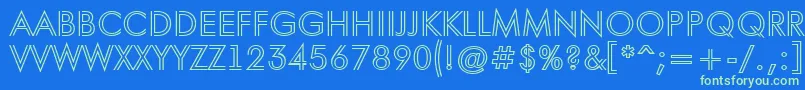AFuturaortotitulinln Font – Green Fonts on Blue Background