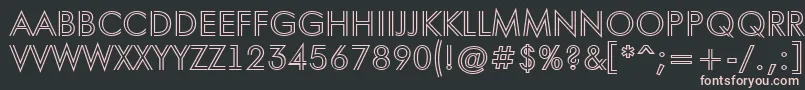 AFuturaortotitulinln-fontti – vaaleanpunaiset fontit mustalla taustalla
