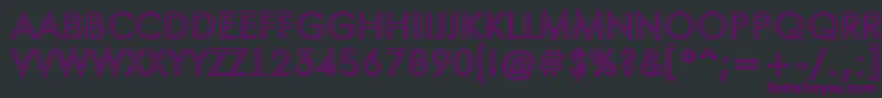 AFuturaortotitulinln-fontti – violetit fontit mustalla taustalla