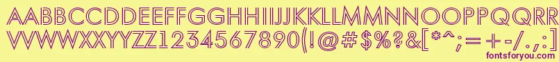 AFuturaortotitulinln Font – Purple Fonts on Yellow Background