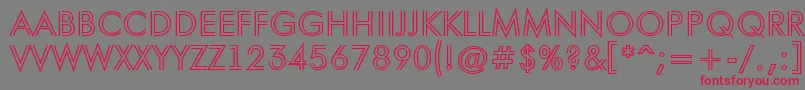 フォントAFuturaortotitulinln – 赤い文字の灰色の背景