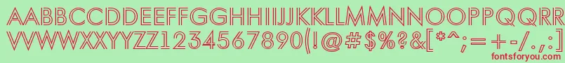 Шрифт AFuturaortotitulinln – красные шрифты на зелёном фоне