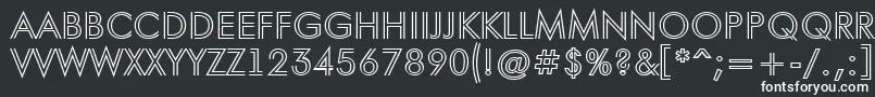 Шрифт AFuturaortotitulinln – белые шрифты на чёрном фоне