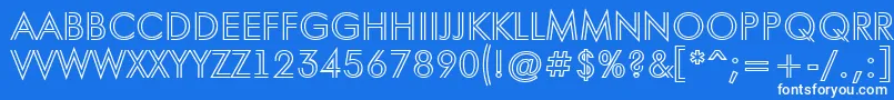 Шрифт AFuturaortotitulinln – белые шрифты на синем фоне