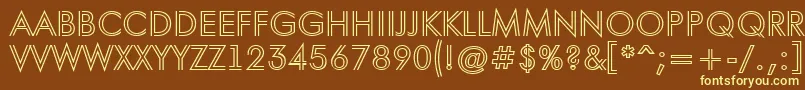 AFuturaortotitulinln-fontti – keltaiset fontit ruskealla taustalla