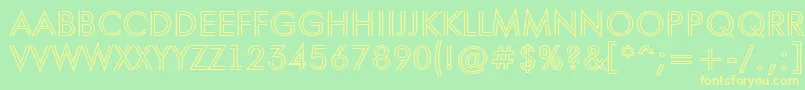 AFuturaortotitulinln Font – Yellow Fonts on Green Background