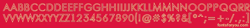 AFuturaortotitulinln-Schriftart – Gelbe Schriften auf rotem Hintergrund