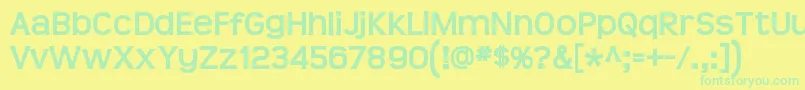 Teen Bold-Schriftart – Grüne Schriften auf gelbem Hintergrund