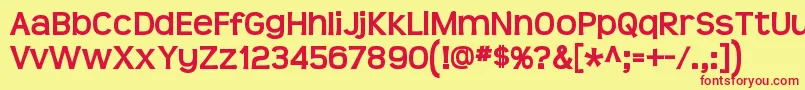 Teen Bold Font – Red Fonts on Yellow Background