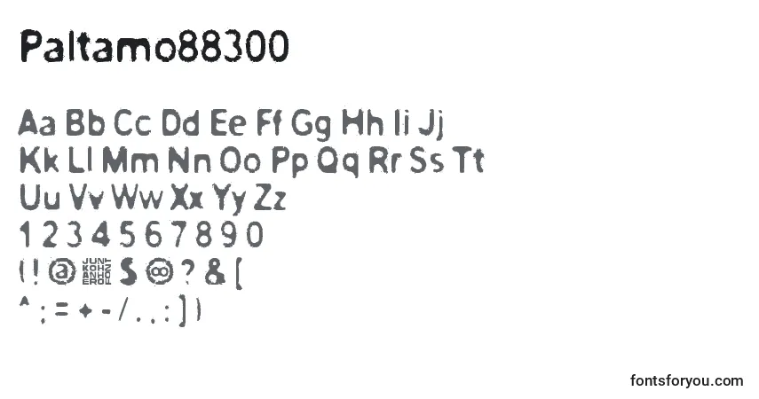 A fonte Paltamo88300 – alfabeto, números, caracteres especiais