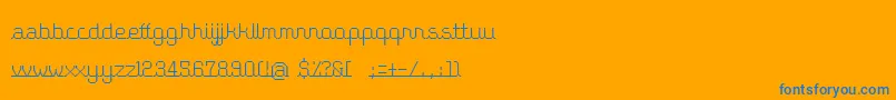 フォントPleaseHoldTheLine – オレンジの背景に青い文字