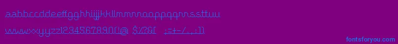 フォントPleaseHoldTheLine – 紫色の背景に青い文字