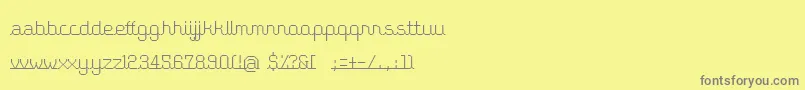 フォントPleaseHoldTheLine – 黄色の背景に灰色の文字