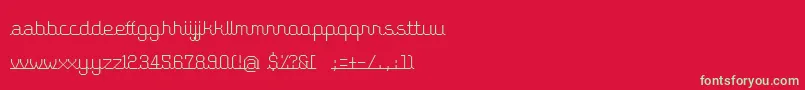 フォントPleaseHoldTheLine – 赤い背景に緑の文字