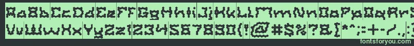 Fonte ShakeItOffInverse – fontes verdes em um fundo preto