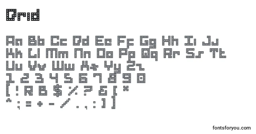 Dridフォント–アルファベット、数字、特殊文字