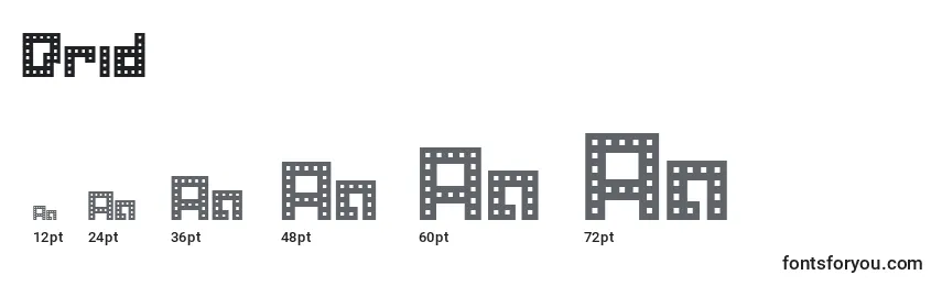 Tamanhos de fonte Drid